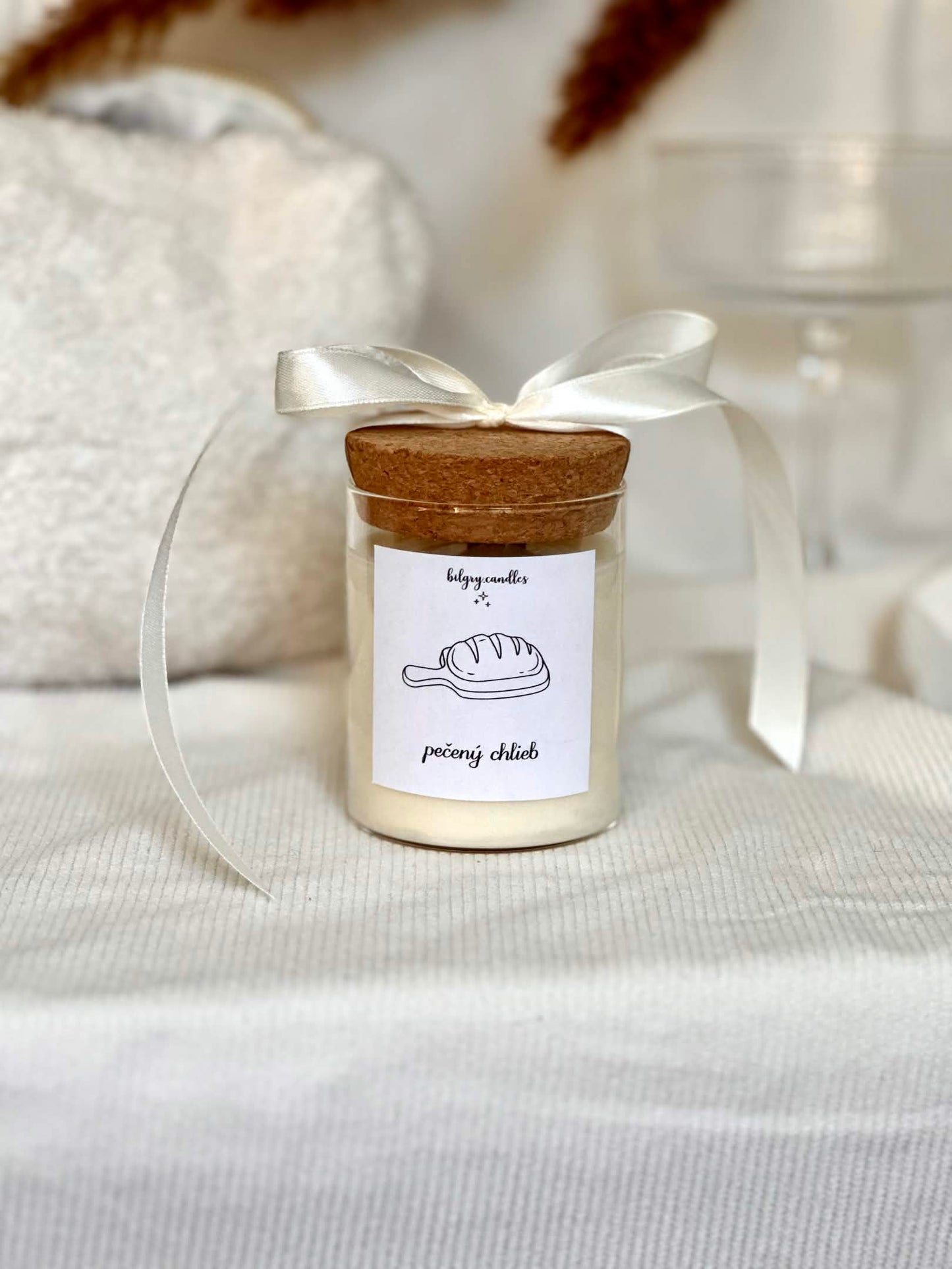 BAKED BREAD - candle with cork lid