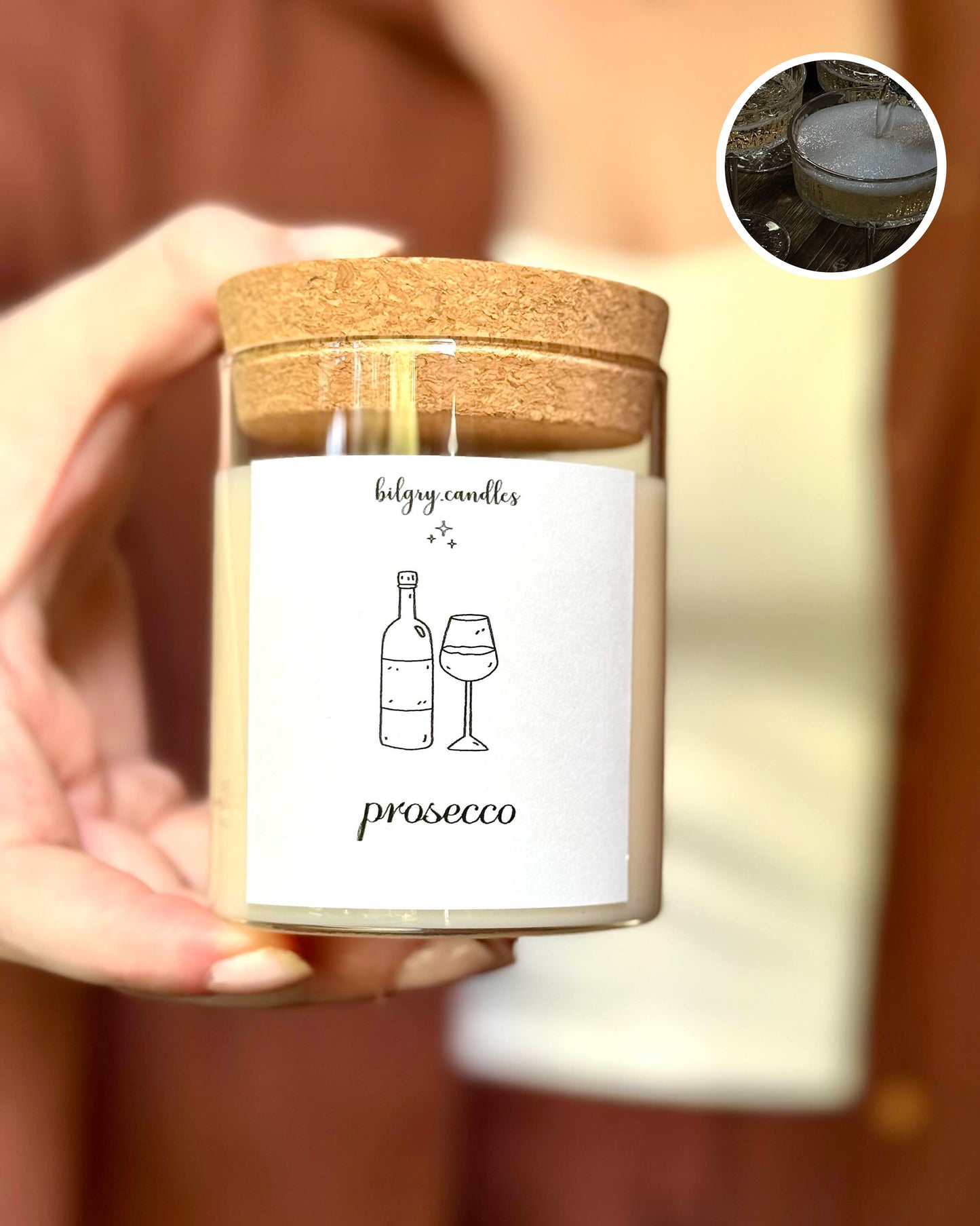 PROSECCO -  sviečka s korkovým viečkom