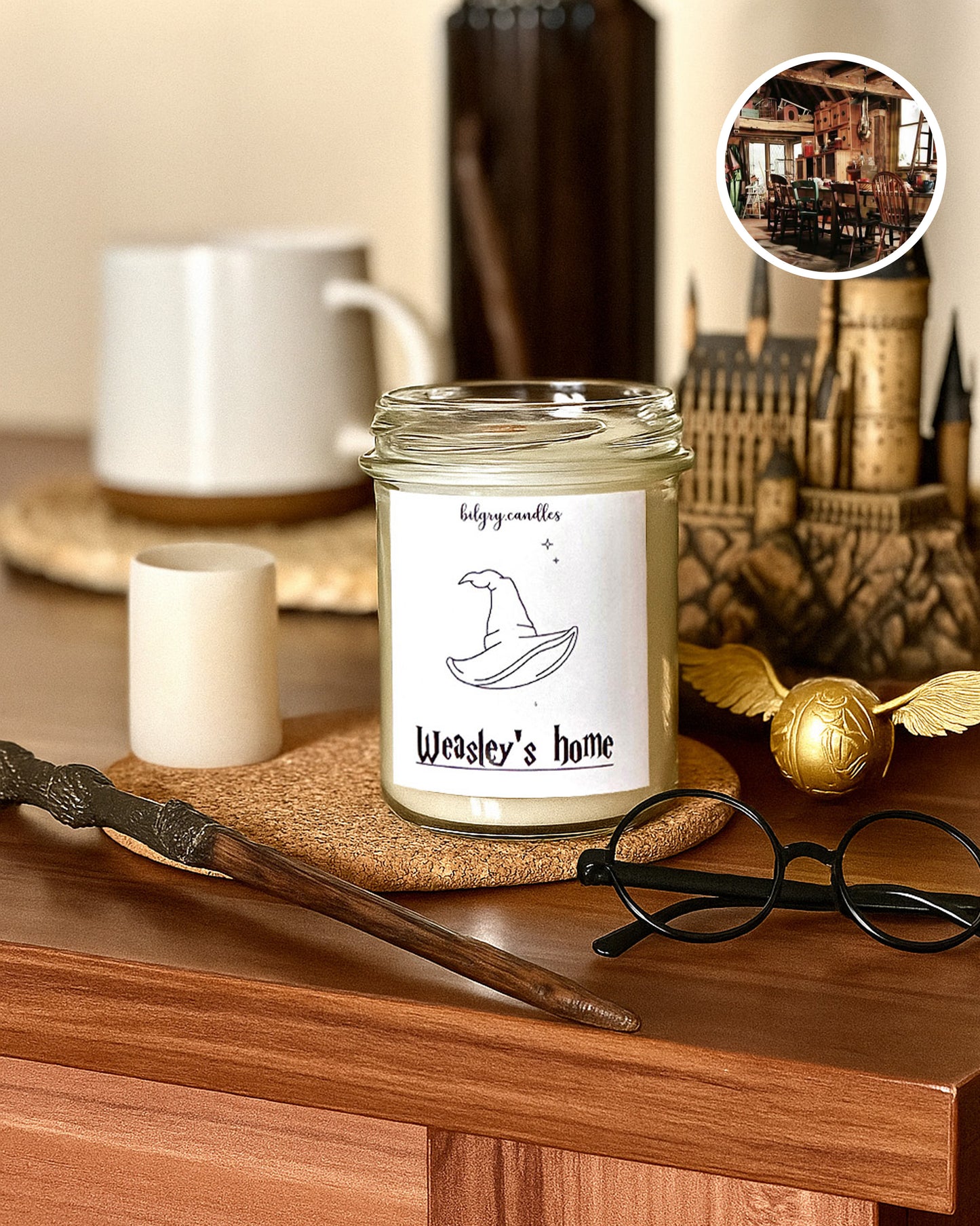 WEASLEY'S HOME - sviečka podľa filmu "Harry Potter"