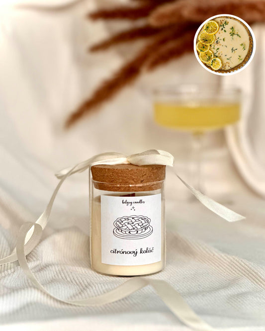 CITRÓNOVÝ KOLÁČ -  sviečka s korkovým viečkom